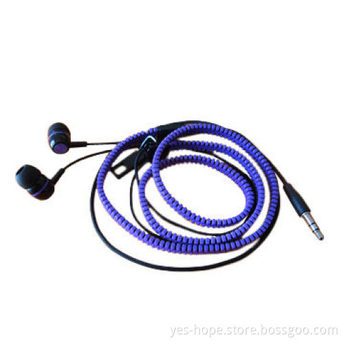 Great design stereo in-ear zipper headphone with best price